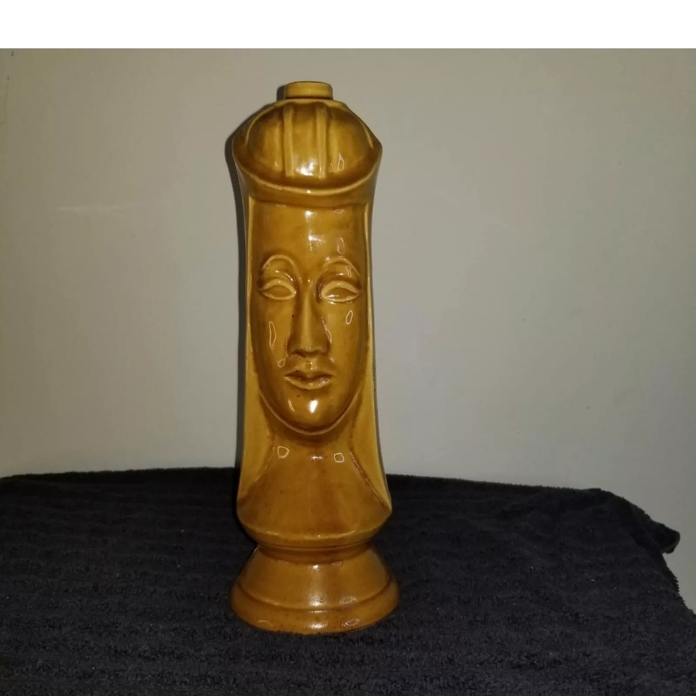 Old Crow Yellow Chessmen Queen Yellow  Decanter "No Topper"